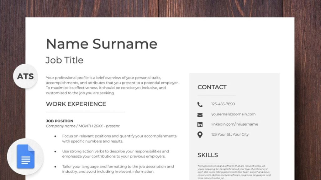 Mastering The Art Of One Page Resume Template Creation On Google Docs 