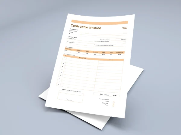 Contractor Invoice Template