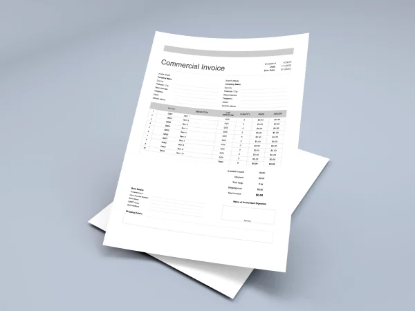 Commercial Invoice Template