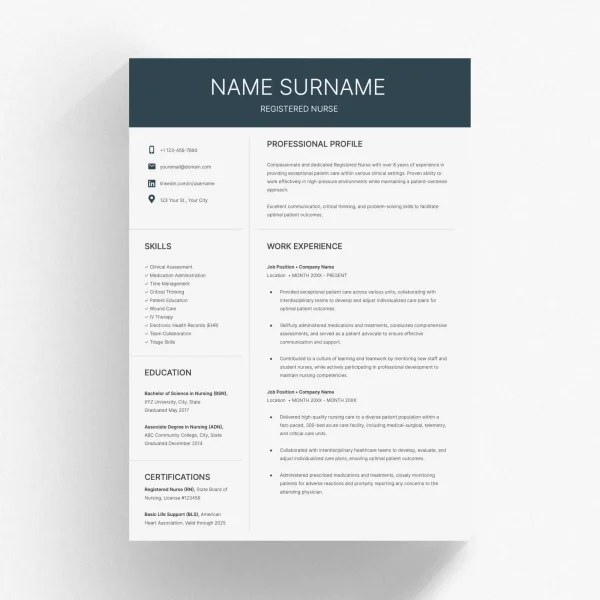 Nursing Resume Template Google Docs
