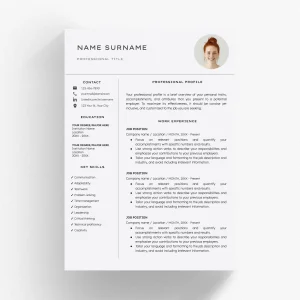 Clean Modern Resume Template for Google Docs and Word
