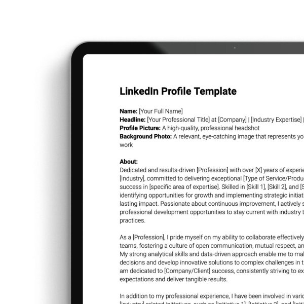 LinkedIn Profile Template & Additional Resume Icons (+bonus)