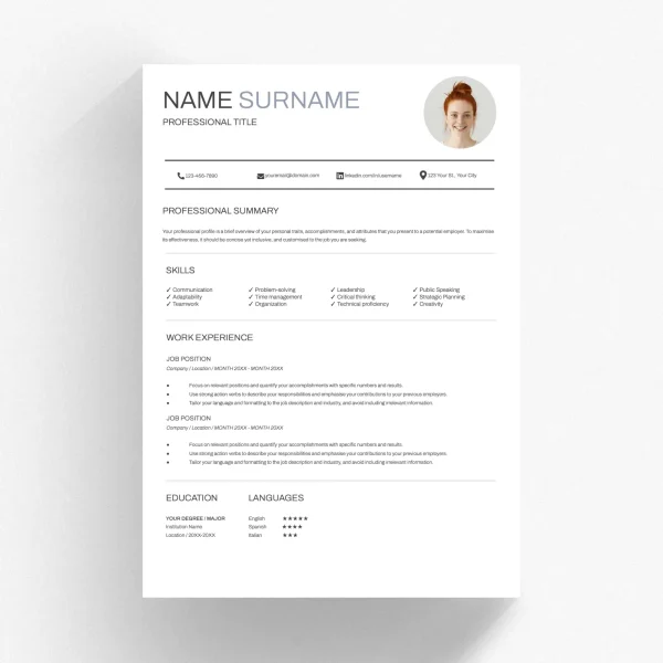 classic resume template google docs 00009