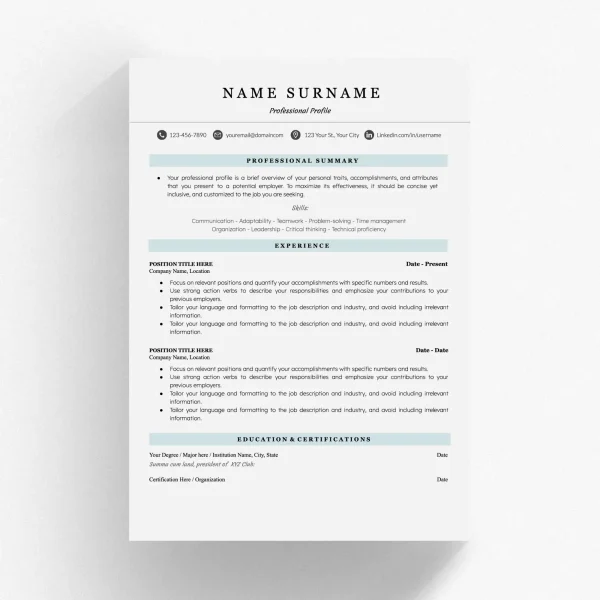 minimalist resume template for google docs 00021