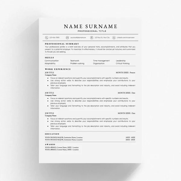 powerful resume template 00144