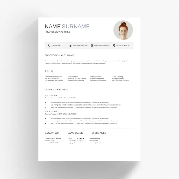 resume template for minimal experience 00117
