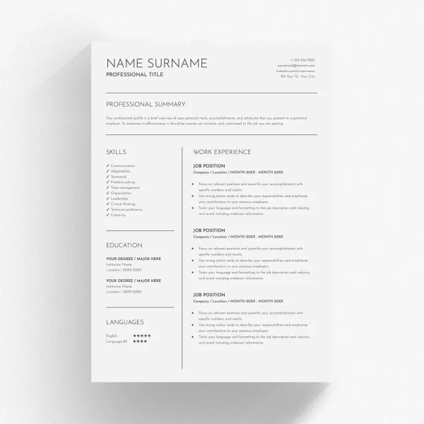 resume template for older workers 00032