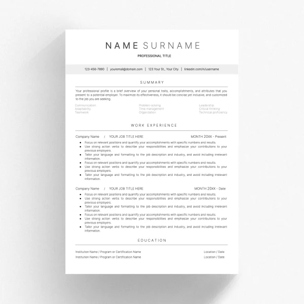 ATS Resume Template for Google Docs - Google Docs-Optimized for ATS Screening Success