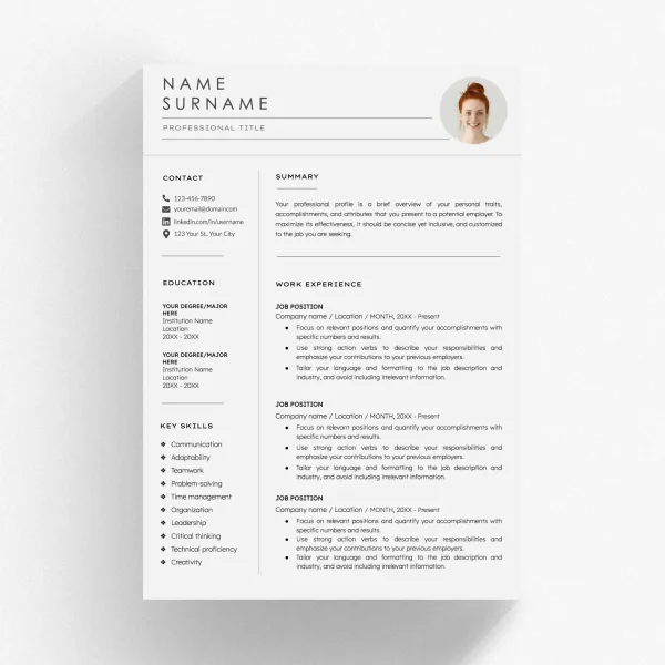 Academic Resume Template - Scholarly Achievements Highlight Design for Google Docs & Word