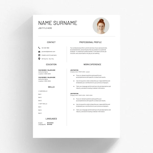 Engineering Resume Template - Innovative Engineer Professional Design for Google Docs & Word