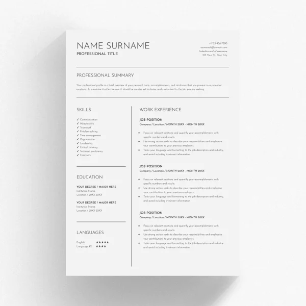Medical Assistant Resume Template - Healthcare Support Specialist Design for Google Docs & Word
