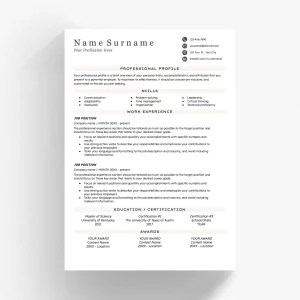 Project Manager Resume Template - Advanced Project Leadership Design for Google Docs & Word