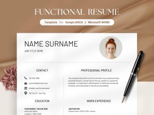 2025 Clean Resume Template For Google Docs Executive ATS Friendly Resume Word Minimalist Simple Modern CV Template Functional Resume