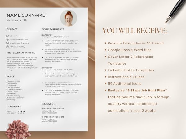 .docx Resume Template – Editable Formats for Easy Customization in Microsoft Word - Image 2