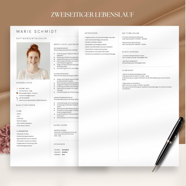 Bewerbungsvorlagen deutsch word Lebenslauf Vorlage Word und Google Docs 2025 Lebenslauf Erstellen Deutschland Vorlage Schweiz Österreich - Image 4