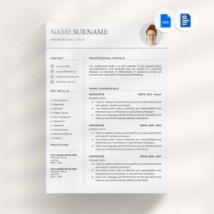 Resume template CV template CV template word Resume google docs Minimalist resume Simple resume ATS resume Basic resume