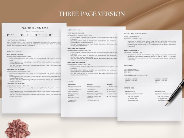 2025 Clean Resume Template Google Docs Simple Modern Creative Template Minimalist Executive Resume - Image 4