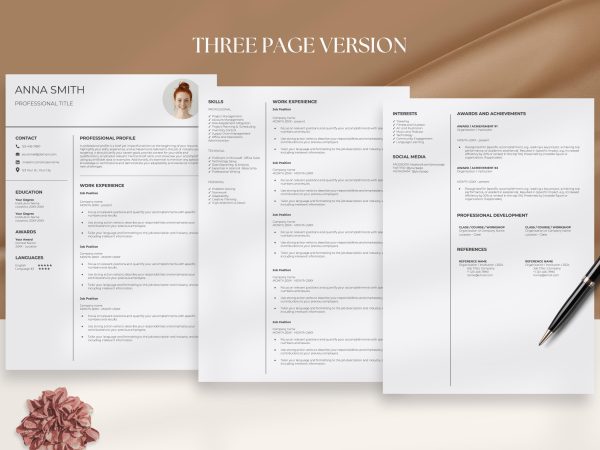 One Page Resume - Google Docs Template MS Word Compatible Instant Download - Image 4