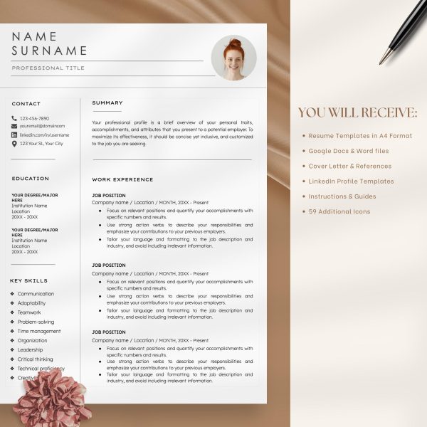 Yoga Teacher Resume Template - Holistic Instructor Professional Profile Design for Google Docs & Word - Image 5