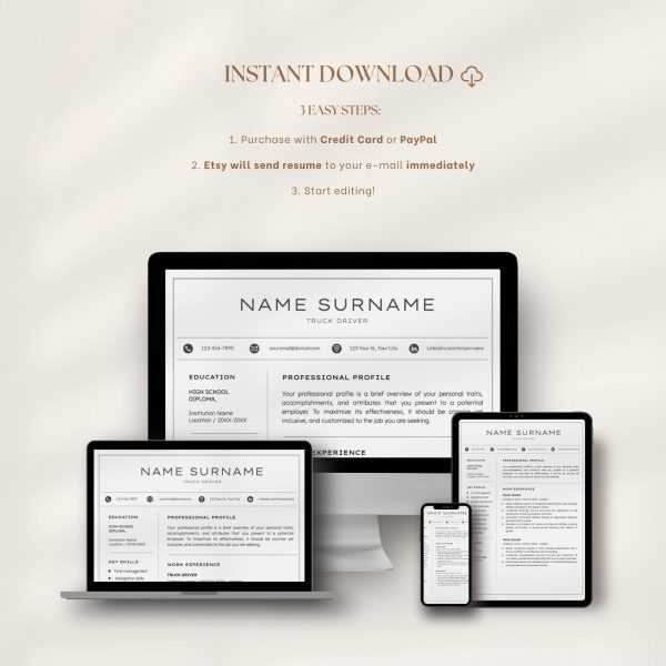 Resume Template for Truck Driver - Made in Google Docs CV Template For Delivery Driver - Image 6