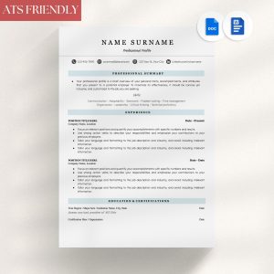 Academic Resume Template Curriculum Vitae for Professionals Google Docs and Word format Academic CV Template Includes Cover Letter