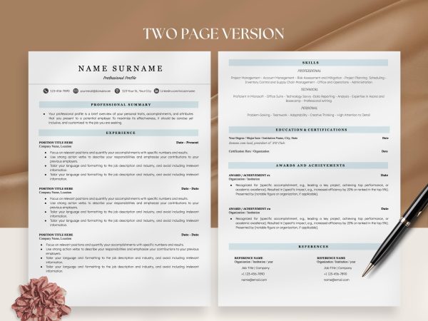 Minimalist Resume Template for Google Docs – Streamlined Design for a Modern Appeal - Image 3