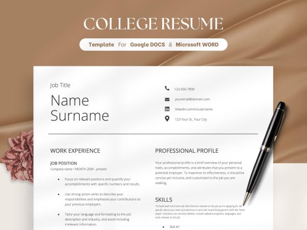 Cv Template Word Resume Google Doc Cv Google Docs CV Template Modern CV Creative Professional Resume Template College Resume