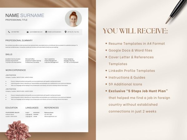 Resume Template for Minimal Experience – Craft a Professional CV for Entry-Level Roles - Image 2