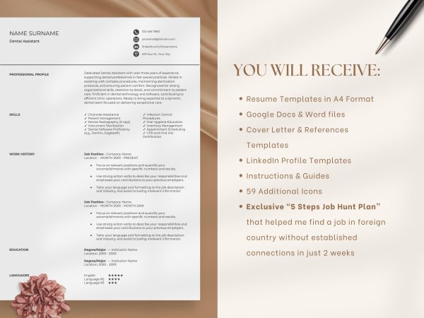 Single Page Resume Template – Condensed Format for a Quick and Impactful Overview - Image 2