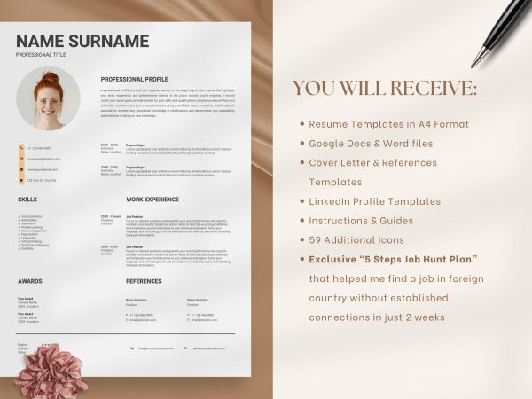 Bartender Resume Template - Signature Mixologist Profile Design for Google Docs & Word - Image 2