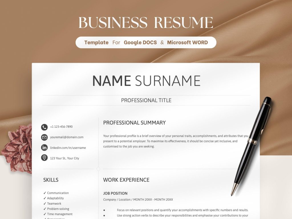 Google Docs Resume Template For Word Best Professional Resume Template ...