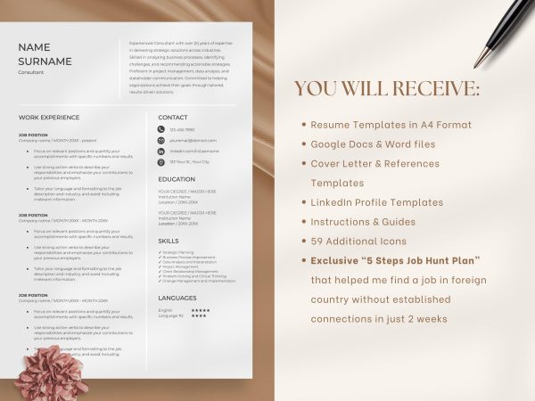 Professional CV - Google Docs Template Instant Download - Image 2