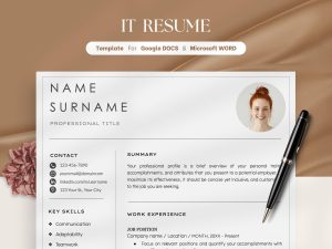 IT Resume Template Executive Director Resume Template for Google Docs and Word Professional Resume Template CV Template Business resume