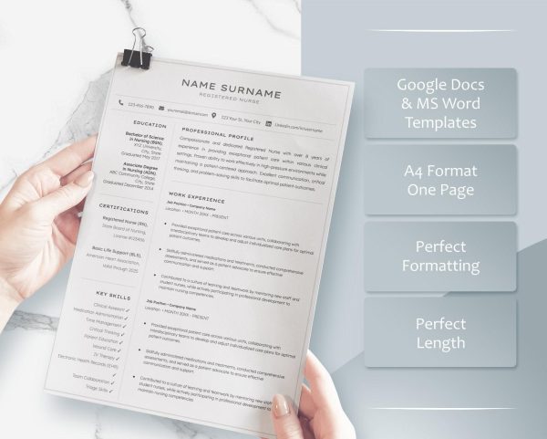 Nursing Resume Template Nurse Resume Template Word Medical Resume Registered Nurse RN Resume Design Doctor Cv Nurse Cv Template Word - Image 3