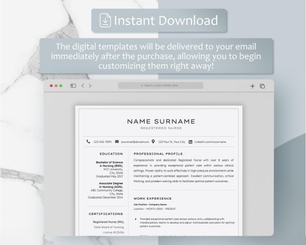 Nursing Resume Template Nurse Resume Template Word Medical Resume Registered Nurse RN Resume Design Doctor Cv Nurse Cv Template Word - Image 5