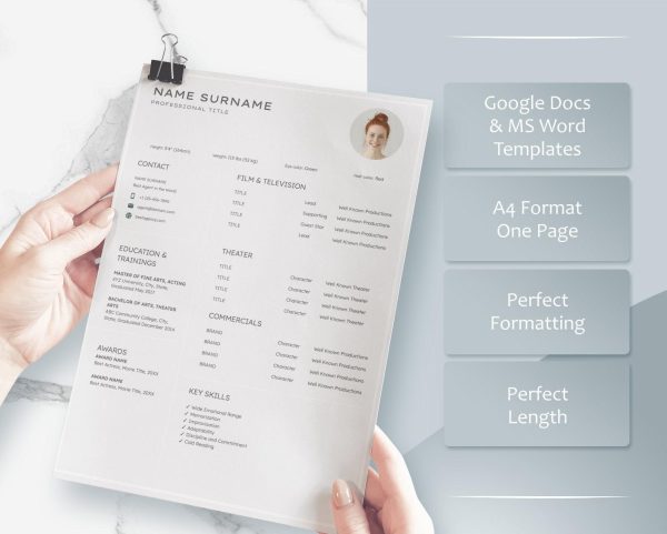 Actor Resume Template Google Docs - Modern And Creative Musical Theatre Resume Template - Image 3