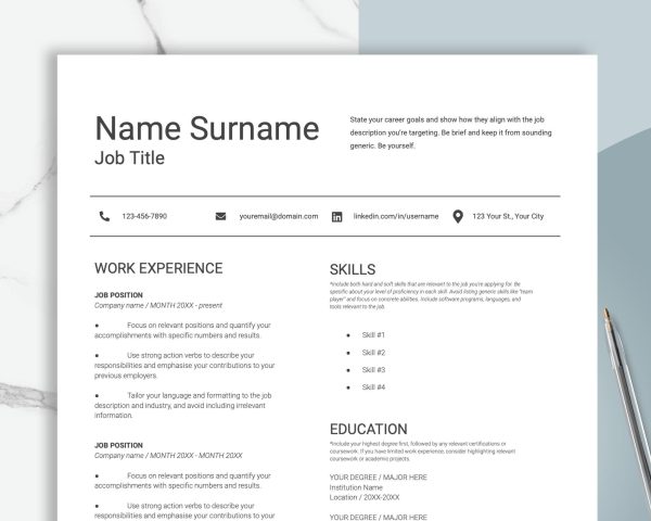 Google Docs Resume Template for Word Best Professional Resume Template with Cover Letter Executive Resume CV Template Google Docs Word CV