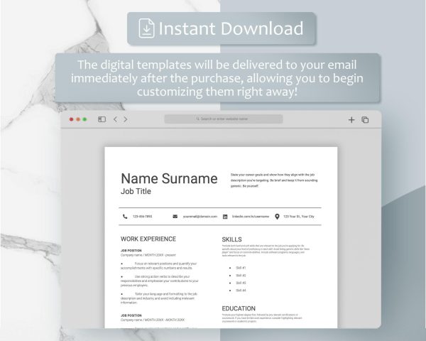 Google Docs Resume Template for Word Best Professional Resume Template with Cover Letter Executive Resume CV Template Google Docs Word CV - Image 5