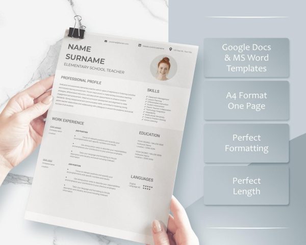 Simple Resume Template Word CV Google Docs Modern Resume Template CV Template Executive Resume Template Curriculum Vitae - Image 3