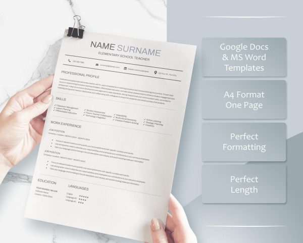 CV Resume Template Word 2025 Google Docs Resume Professional Resume Template Modern 2 2025 CV Template Clean Modern Resume Template - Image 3