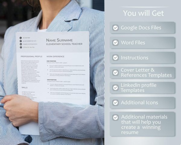 Clean Resume Google Docs Modern Resume Template Word 2025 Resume Executive CV Minimalist Simple Resume CV Template Professional 2023 - Image 2