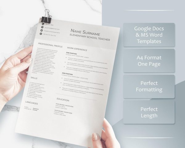 Clean Resume Google Docs Modern Resume Template Word 2025 Resume Executive CV Minimalist Simple Resume CV Template Professional 2023 - Image 3
