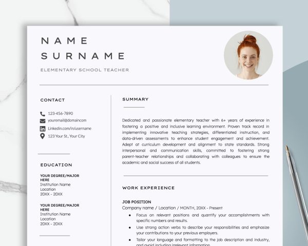 Minimal Resume Template Google Docs Resume Template Word CV Resume ATS Friendly CV Template Professional Clean Resume Template