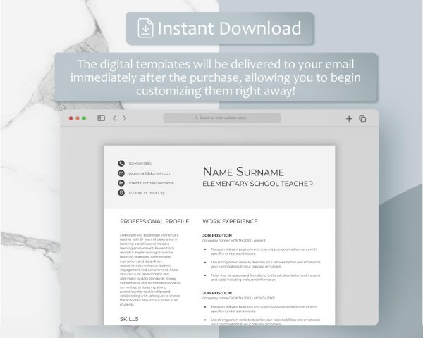 Clean Resume Google Docs Modern Resume Template Word 2025 Resume Executive CV Minimalist Simple Resume CV Template Professional 2023 - Image 5