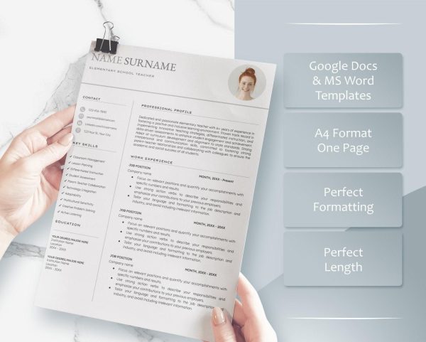 Professional Resume Template for Word 2025 Google Docs + Business Card | CV Template Resume Template Modern Resume Clean Resume - Image 3