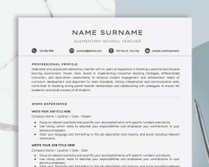 Modern Resume Template for Word & 2025 Modern CV Template Resume Design Marketing Resume Template Instant Download Sales Resume