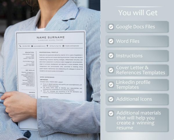 ATS Friendly Resume Template for Word 2025 Google Docs Resume Template ATS Compatible Resume Instant Download Simple Resume CV Format - Image 2