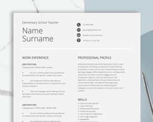 Simple Basic Resume Template for Word 2025 Google Docs Traditional Resume Template Single Column Resume 1 column resume template easy