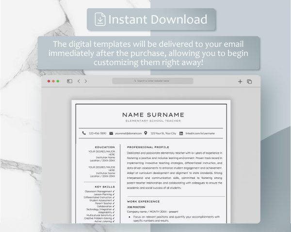 ATS Friendly Resume Template for Word 2025 Google Docs Resume Template ATS Compatible Resume Instant Download Simple Resume CV Format - Image 6