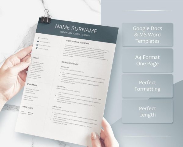 Creative Stylish Resume Template for Word & 2025 Nurse Resume Template Curriculum Vitae 1 2 and 3 Page Resume + Cover Letter Template - Image 3